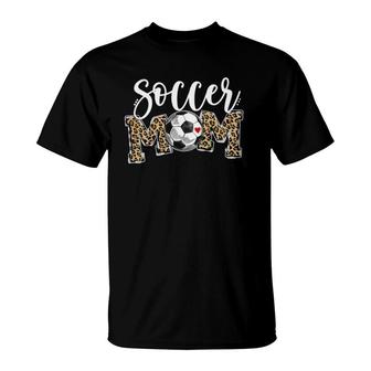 Soccer Mom Leopard Funny Soccer Mom Mother's Day T-Shirt | Mazezy