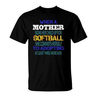 Softball Mom Saying T-Shirt | Mazezy