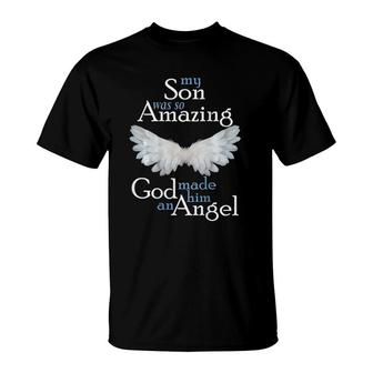 Son Guardian Angel Memorial Gift Amazing Angel Wings T-Shirt | Mazezy