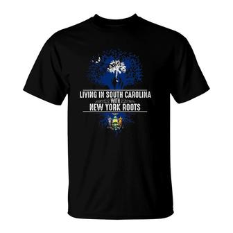 South Carolina Home New York Roots State Tree Gift T-Shirt | Mazezy UK