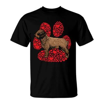 Spanish Water Dog Valentines Day Dog Love Paw T-Shirt | Mazezy