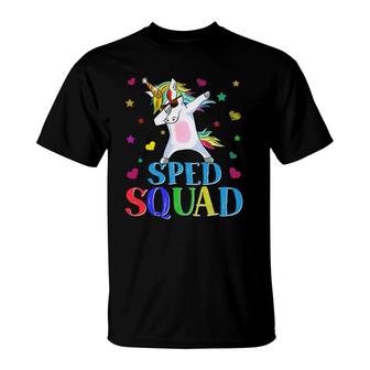 Sped Squad Special Education Unicorn Dab Teacher Gifts T-Shirt | Mazezy