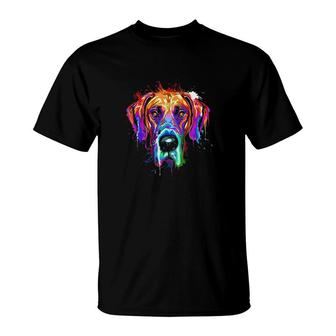 Splash Art Great Dane T-Shirt | Mazezy