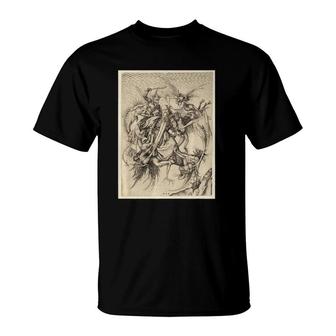 St Anthony On The Back Premium Material Long & Slim Tm Fit Premium T-Shirt | Mazezy AU