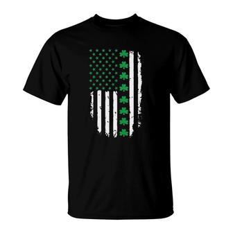 St Patrick's Day Irish American Flag Patty's Day T-Shirt | Mazezy