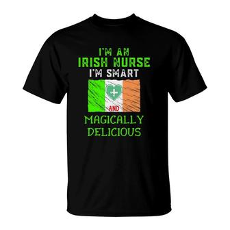 St Patrick's Day Nurse Irish Smart & Magically Delicious T-Shirt | Mazezy