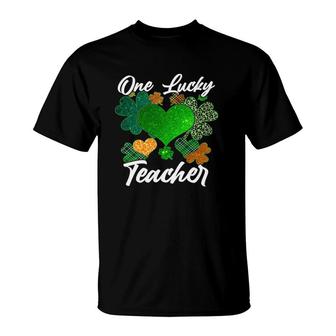 St Patrick's Day One Lucky Teacher T-Shirt | Mazezy