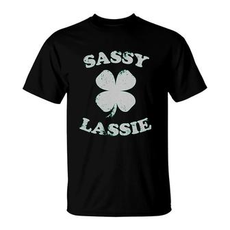 St Patricks Day Sassy Irish Lassie T-Shirt | Mazezy