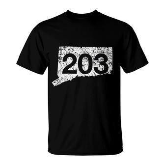 Stamford Bridgeport Area Code 203 Connecticut Gift T-Shirt | Mazezy