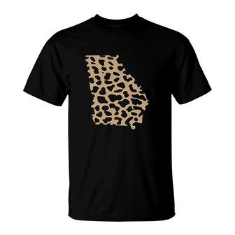 State Of Georgia Leopard Print T-Shirt | Mazezy