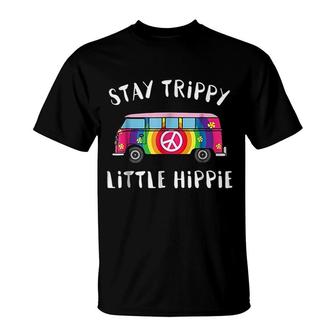 Stay Trippy Little Hippie Vintage Van Peace Sign T-Shirt - Thegiftio UK
