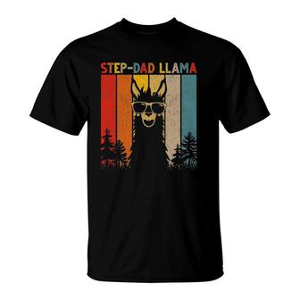 Step Dad Llama Lover Gift For Mens Womens T-Shirt | Mazezy
