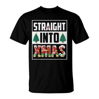 Straight Into Xmas Glitter Christmas T-Shirt | Mazezy