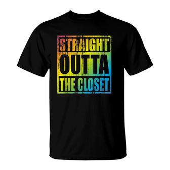 Straight Outta The Closet - Cool Proud Lgbt Member Gift T-Shirt | Mazezy