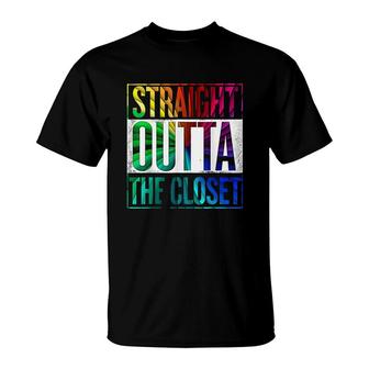 Straight Outta The Closet Lgbt Gay Pride T-Shirt | Mazezy