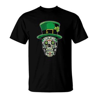 Sugar Skull Saint Patricks Day Of Dead T-Shirt - Thegiftio UK