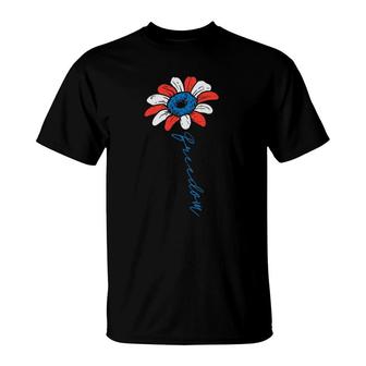 Sunflower Freedom American Flag Usa 4Th Of July Fourth Women T-Shirt | Mazezy UK