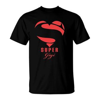 Super Gigi Superhero Gift Mother Father Day T-Shirt | Mazezy DE