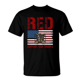 Support Our Troops - Soldier Veteran Red Friday Military T-Shirt | Mazezy