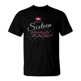 Sweet 16Sixteen 16Th Birthday 16 Years Old T-Shirt | Mazezy