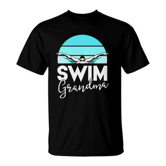 Swim Team Grandma Mama Swimming Meet Swimmer Gift T-Shirt | Mazezy