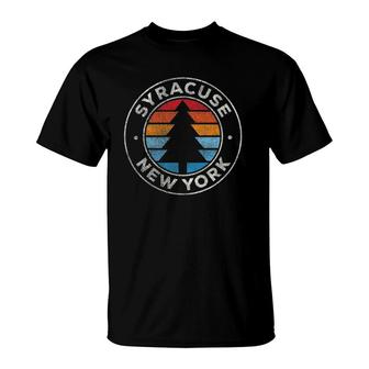 Syracuse New York Ny Vintage Graphic Retro 70S T-Shirt | Mazezy