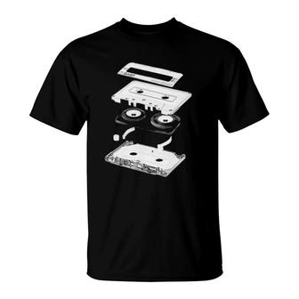 Tape Exploded Sketch Cassette Tape T-Shirt | Mazezy