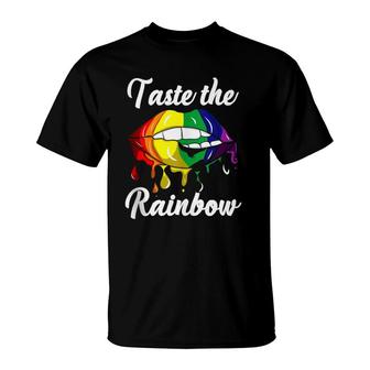 Taste The Rainbow Lips Mouth Lgbt Gay Lesbian Pride Csd Bi T-Shirt | Mazezy