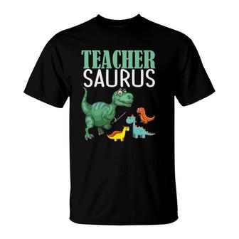 Teacher Saurus Funny Dinosaur Trex Teachersaurus Lover T-Shirt | Mazezy