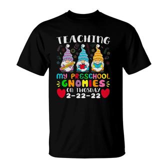 Teaching Preschool On Twosday 2-22-22 Funny Teacher T-Shirt | Mazezy