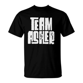 Team Asher Distressed Son Husband Grandson Dad Sports Group T-Shirt | Mazezy