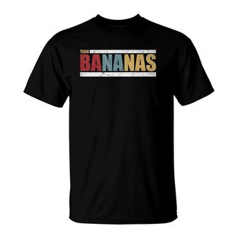 Team Bananas Challenge Distressed Color Funny Banana T-Shirt | Mazezy
