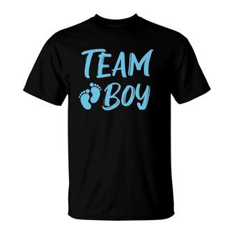 Team Boy Baby Shower Gender Reveal T-Shirt | Mazezy