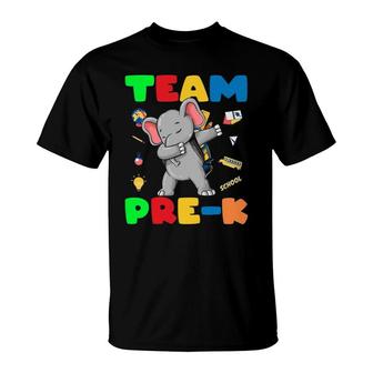 Team Pre K Elephant Dabbing Back To School T-Shirt | Mazezy