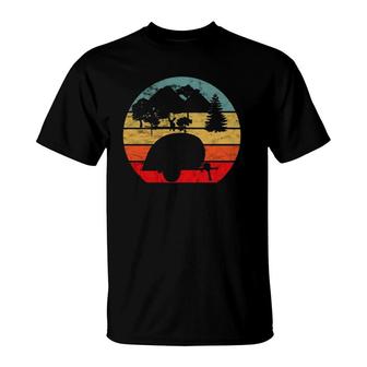 Teardrop Vintage Retro Sunset Camper Tiny House Rv Trailer T-Shirt | Mazezy AU