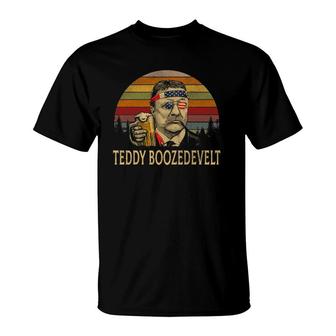 Teddy Boozedevelt 4Th Of July Drinking Vintage T-Shirt | Mazezy