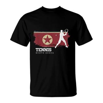 Tennis North Korea Flag Team Tennis Player Tennis T-Shirt | Mazezy