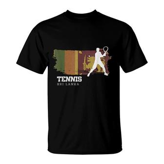 Tennis Sri Lanka Flag Team Tennis Player Tennis T-Shirt | Mazezy
