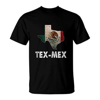 Tex Mex Texas State With Mexican Flag T-Shirt | Mazezy