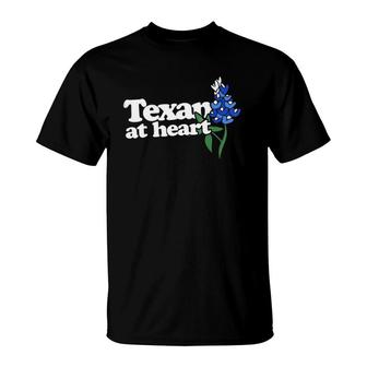 Texan At Hearttexas Bluebonnets Tee Texas T-Shirt | Mazezy