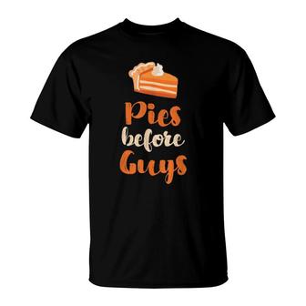 Thanksgiving Pies Before Guys Girls Boys T-Shirt | Mazezy
