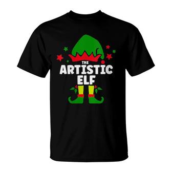 The Artistic Elf Christmas Matching Decorations Family T-Shirt | Mazezy