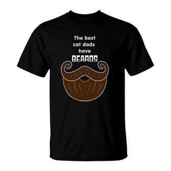 The Best Cat Dads Have Beards, Funny Bearded Cat Dad T-Shirt | Mazezy