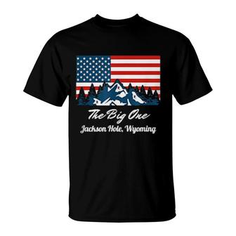 The Big One Patriotic Jackson Hole Wyoming Skiing Resort T-Shirt | Mazezy