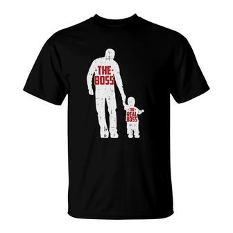 The Boss The Real Boss Father's Day Dad Son Daughter Matching T-Shirt | Mazezy