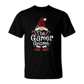 The Gamer Gnome Buffalo Plaid Matching Family Christmas T-Shirt | Mazezy