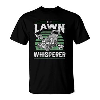 The Lawn Whisperer Funny Grass Mower Mowing Father's Day Gift T-Shirt | Mazezy