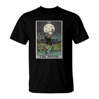 The Moon Tarot Card Halloween Werewolf Gothic Witch Horror T-Shirt | Mazezy AU