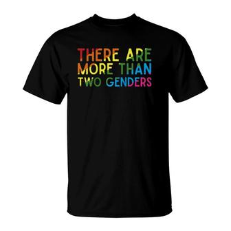 There Are More Than Two Genders Lgbt Rainbow Flag Support T-Shirt | Mazezy