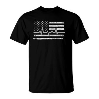 Thin Silver Line Flag Heartbeat Corrections Supporter Premium T-Shirt | Mazezy